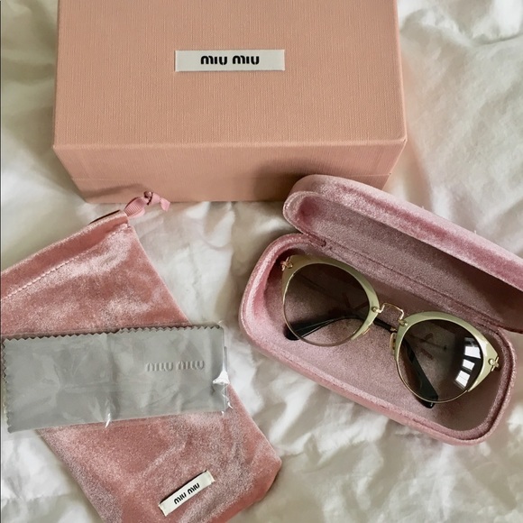 Miu Miu Oversized Round Metal Phantos Sunglasses - Picture 1 of 5